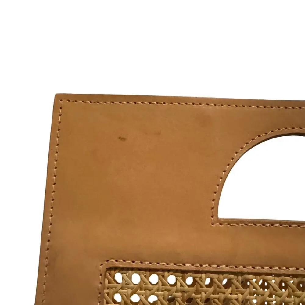 Glad & Young leather Rattan cane Clutch handbag